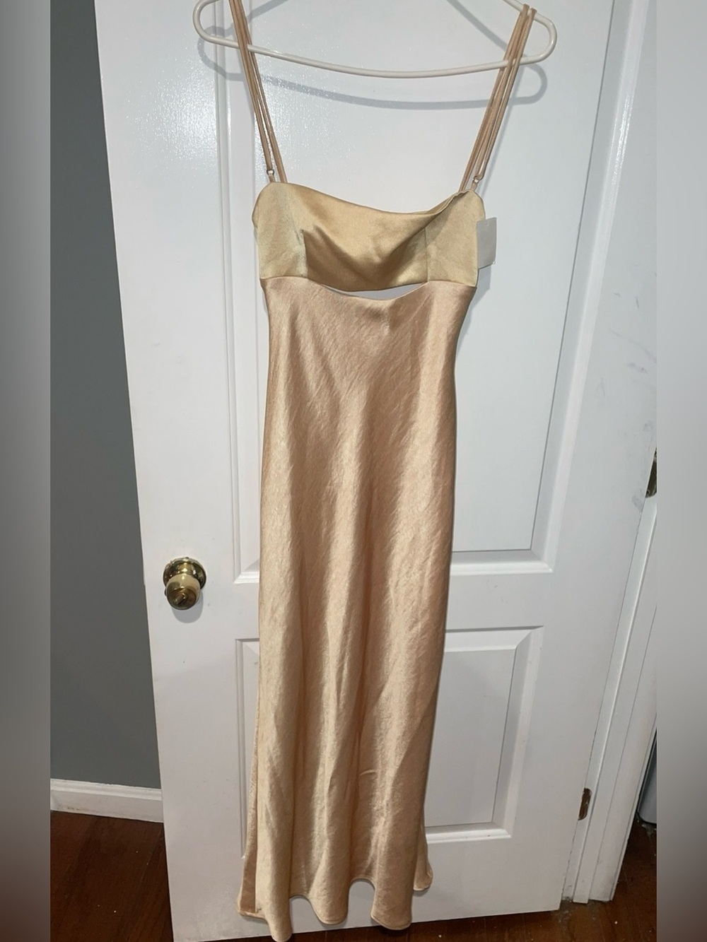 New! Bec & Bridge Satin Cutout Maxi Dress in Champagne Golden Yellow ๐ sz 2 NWT! - Picture 9 of 16